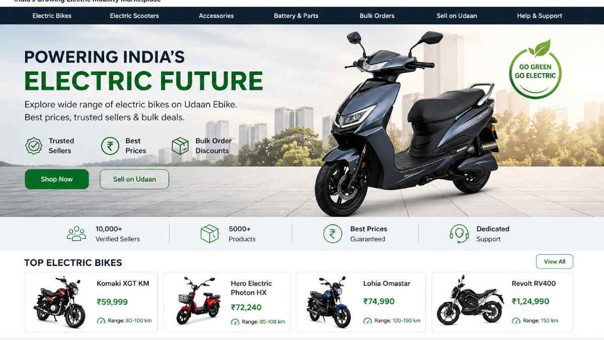 Udaan Ebike.com in India – Electric Bike Prices, Features and Buying